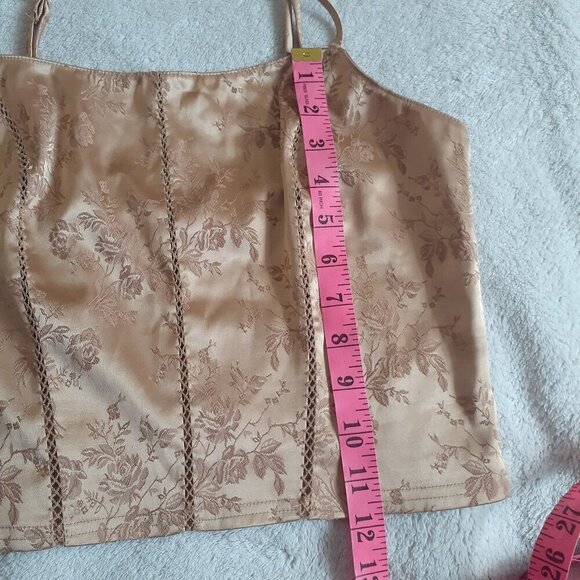 Victoria's Secret Vintage Women's S Gold Satin Jacquard Regency Bodice Top - Picture 9 of 9